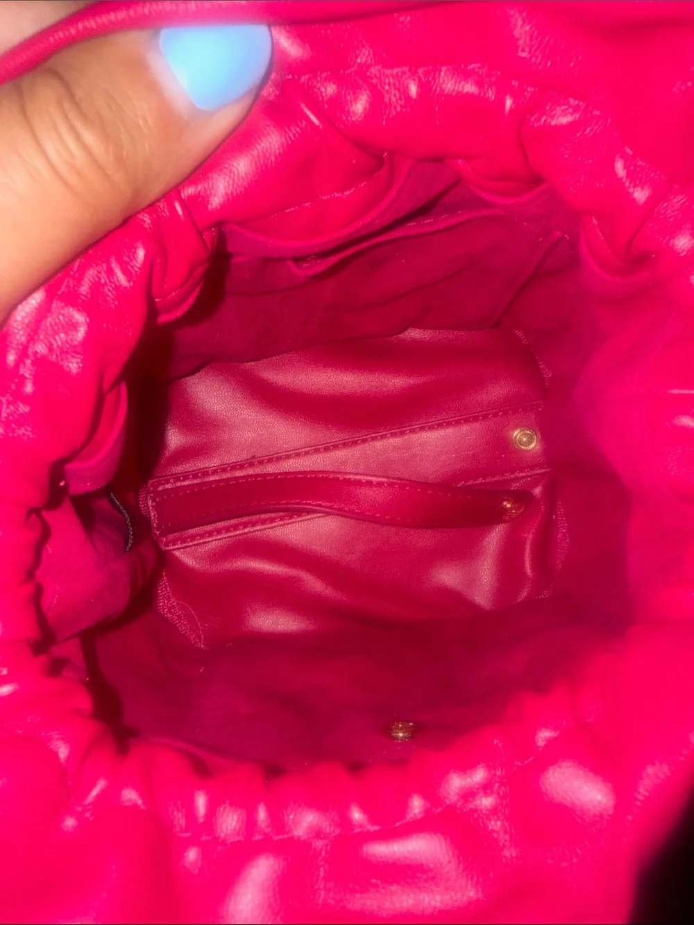 Fuchsia Drawstring Cosmetic Bag Set - Unbranded